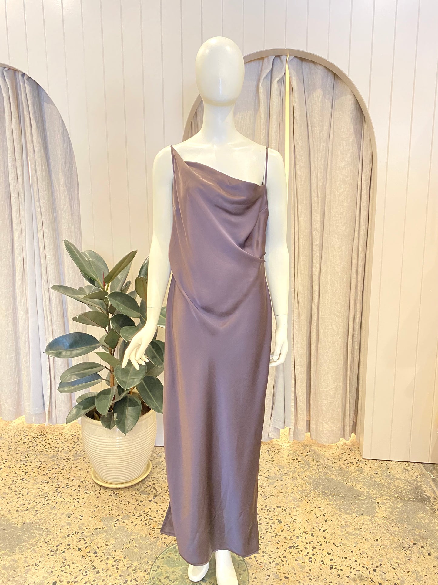 Nanushka 'Lennie' Maxi Dress in Coffee Bean - Size L (12)