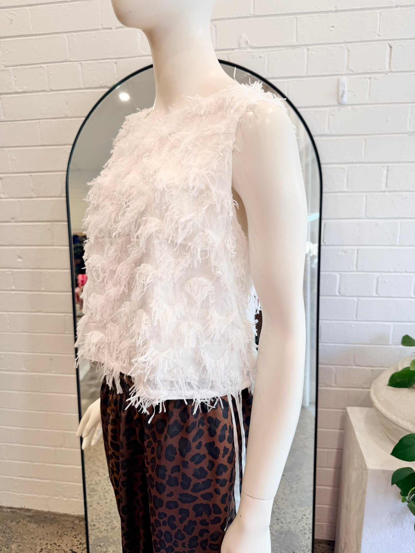 Gorman White Fluffy Top - Size 10