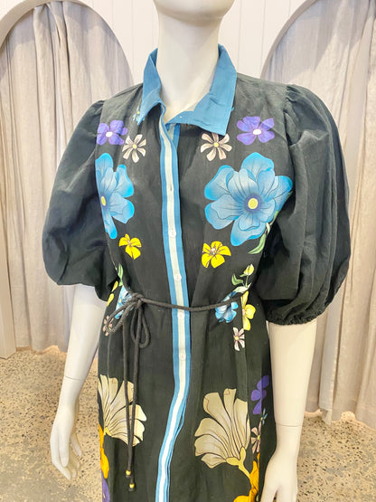 Bohemian Traders Fleur Puff Sleeve Midi Dress - Size 18