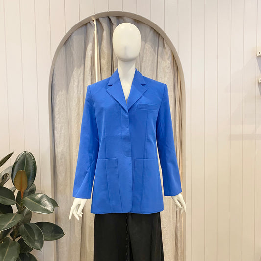 Raef Blue Henley Blazer - Size 10