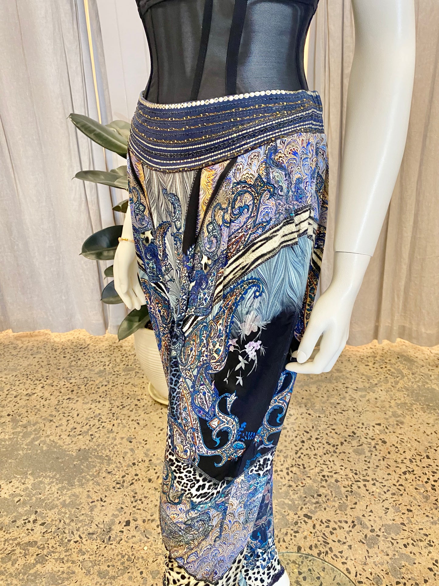 Camilla Blue Print Pant - Size S