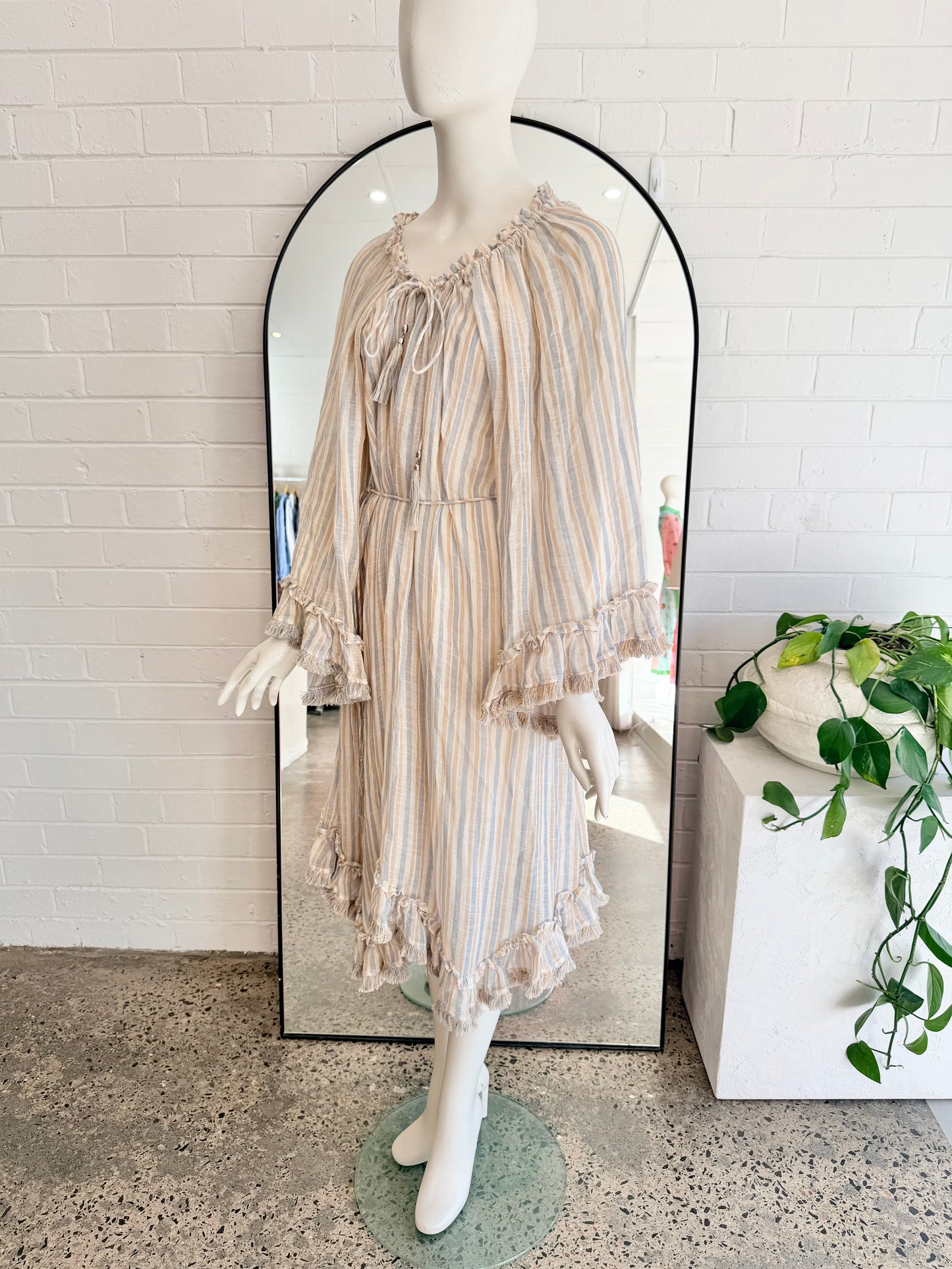 Zimmermann Meridian Flared Frill Midi Dress - Size 1 (8, oversized, up to 12)