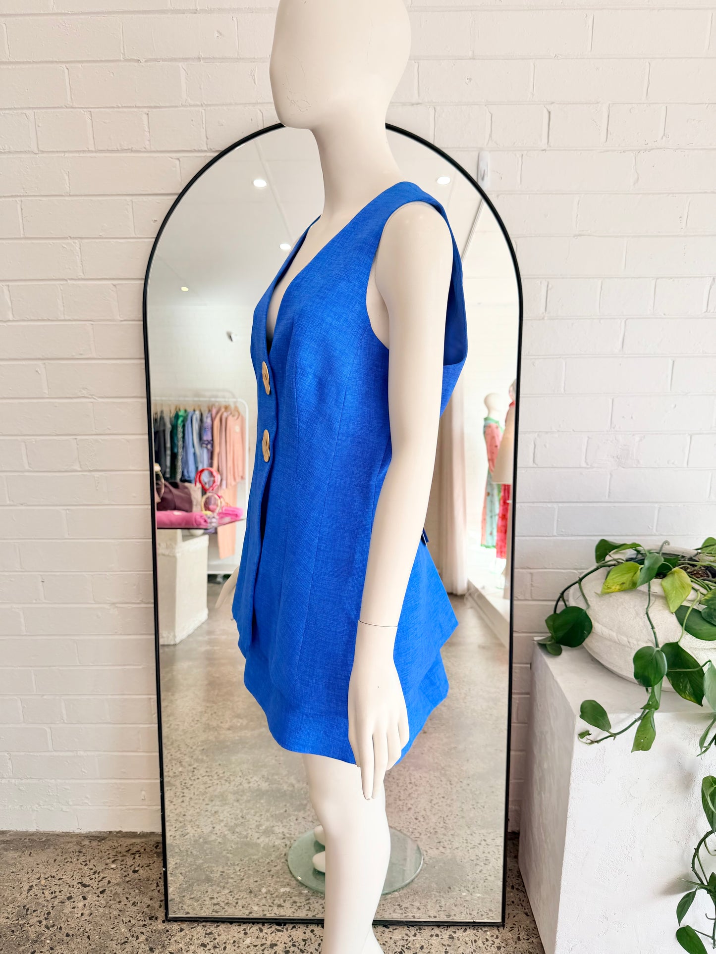 Sheike Colbalt Blue Mini Skirt and Vest - Size 12 - Pre-Loved Geelong