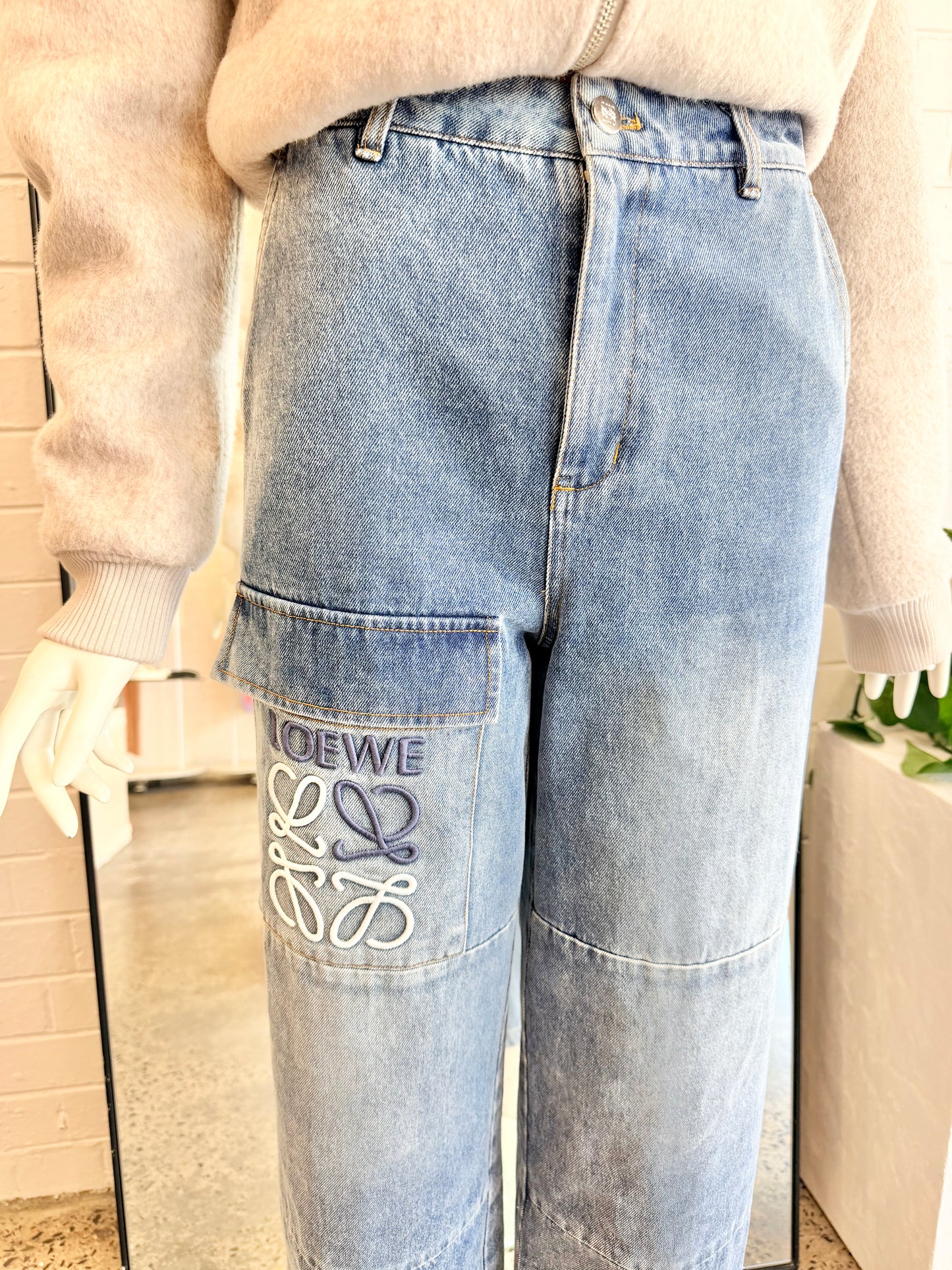 Loewe Blue Cargo Jeans - Size S (6 - 8)