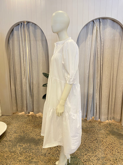 Zoe Kratzmann White Cotton Midi Dress - Size 1