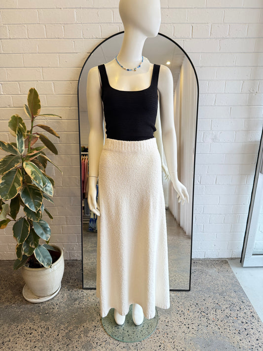 Friends With Frank off White Boucle Celeste Skirt - Size Large