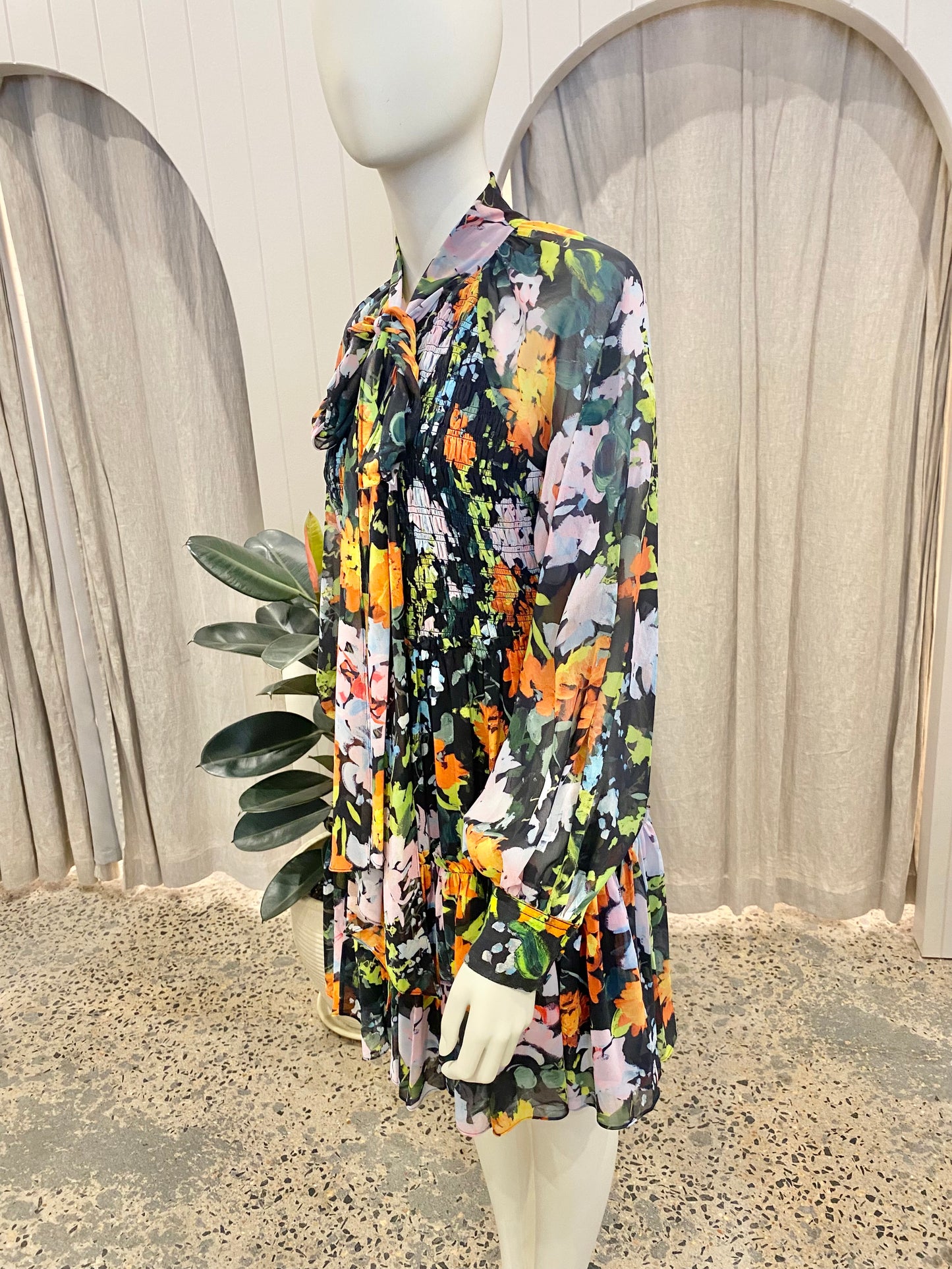 Aje Marlowe Shirred Mini Dress - Size 12