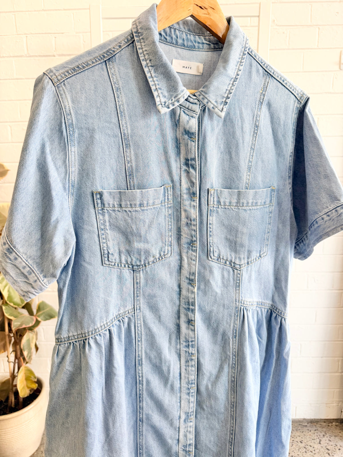 MAYE Montana Denim Shirtdres in Light Blue - Size L (12-14)