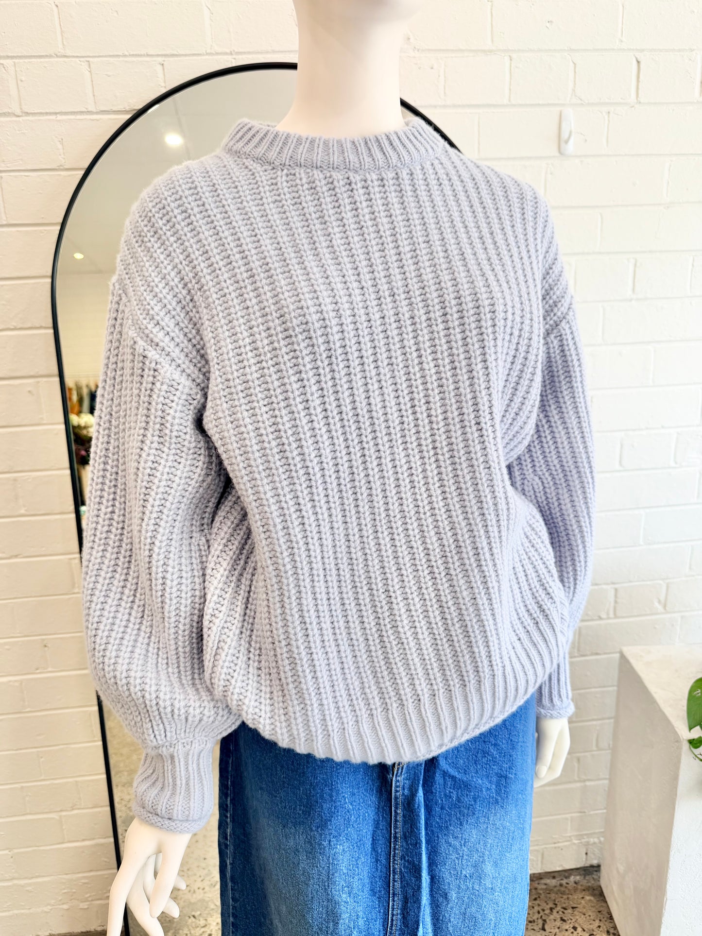 Elka Collective Blue Wool Blend Jumper - Size 10