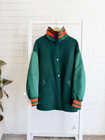 Max and Co Green Canneti Wool Blend Bomber Jacket - Size 14
