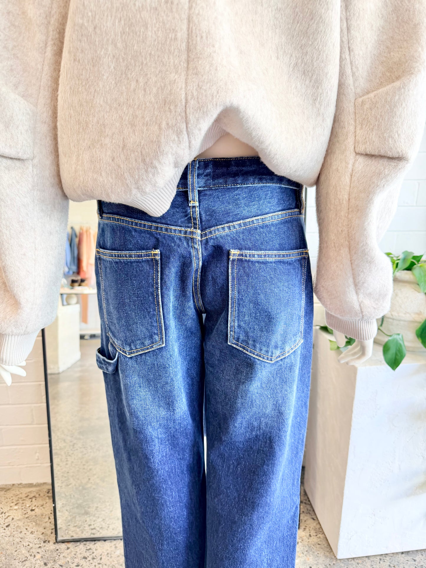St Agni Dark Indigo Carpenter Jeans - Size 25 (6 - 8)