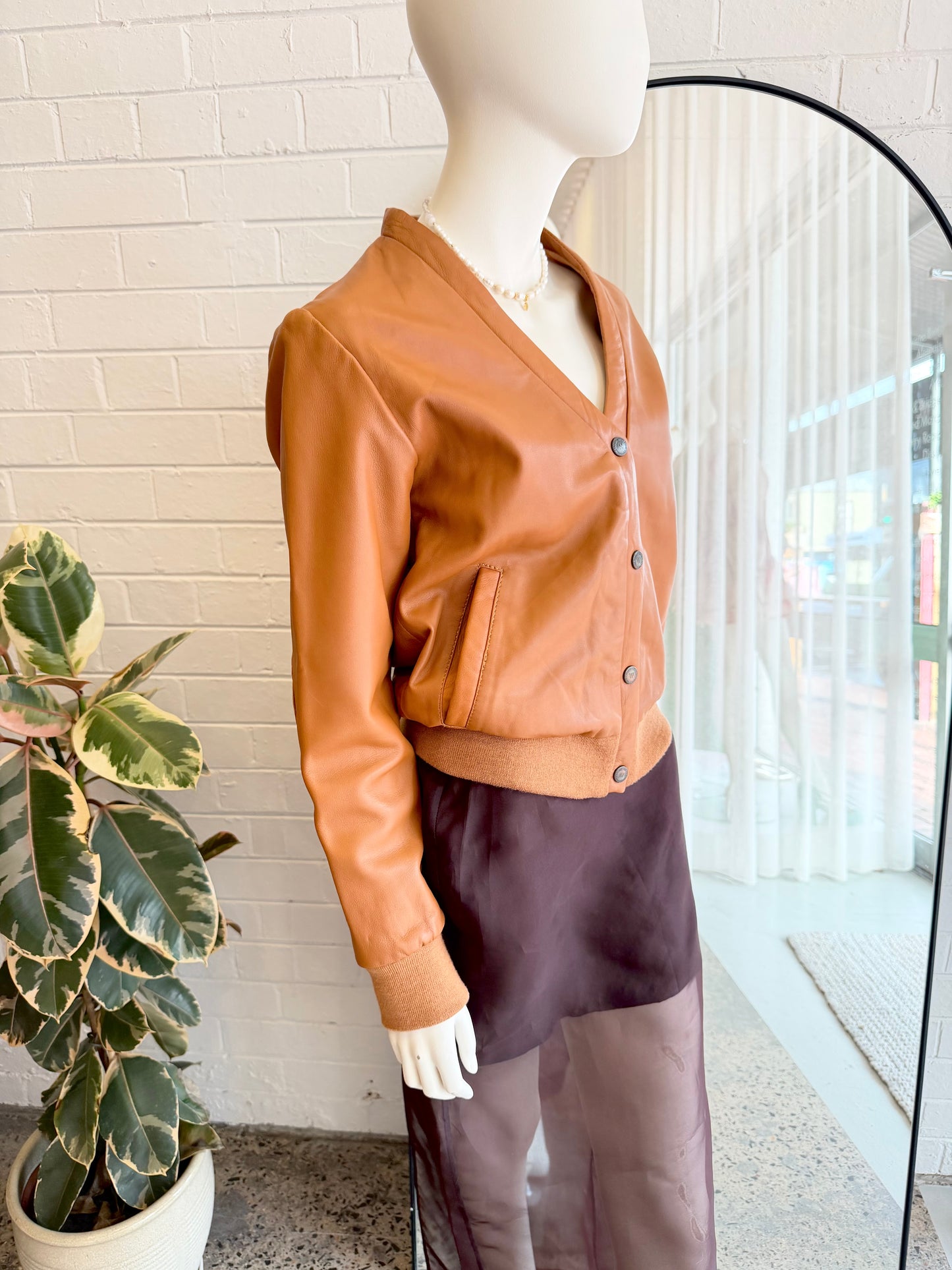 Wanderer Londoner Leather Cardigan/Jacket - Size 10