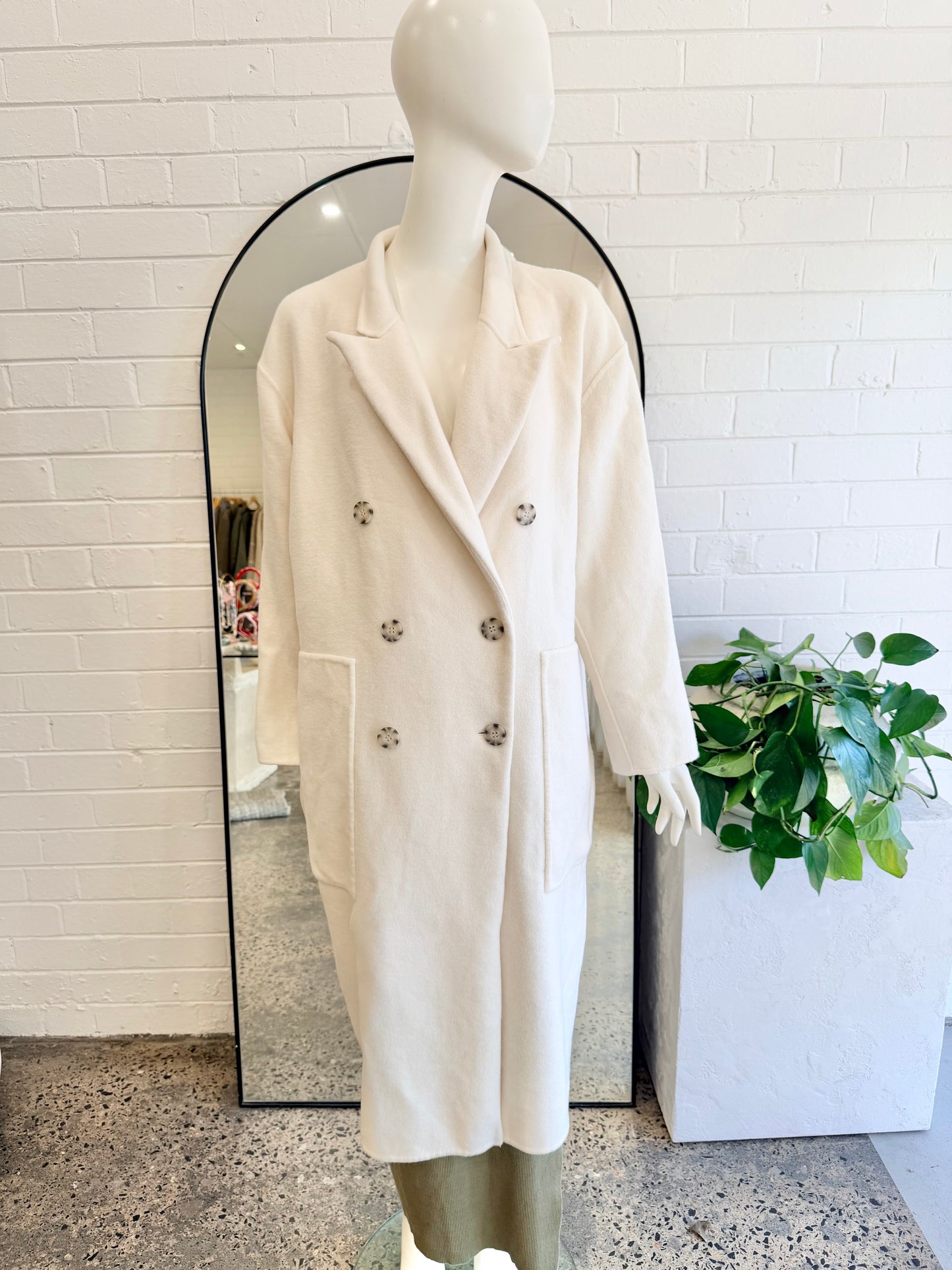 Country Road Button Detail Soft Coat - Size L/XL (12-14)