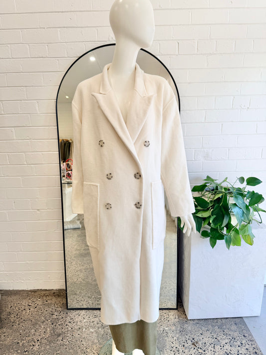 Country Road Button Detail Soft Coat - Size L/XL (12-14)