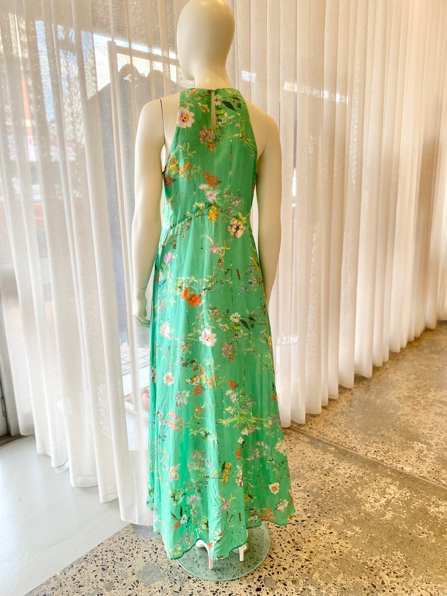 Scanlan Theodore Green Floral Midi Dress - Size 10