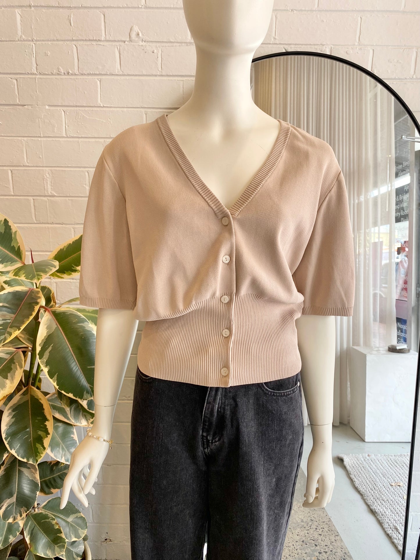 Gestuz Matthea Short Sleeve Cardigan - Size L (12)