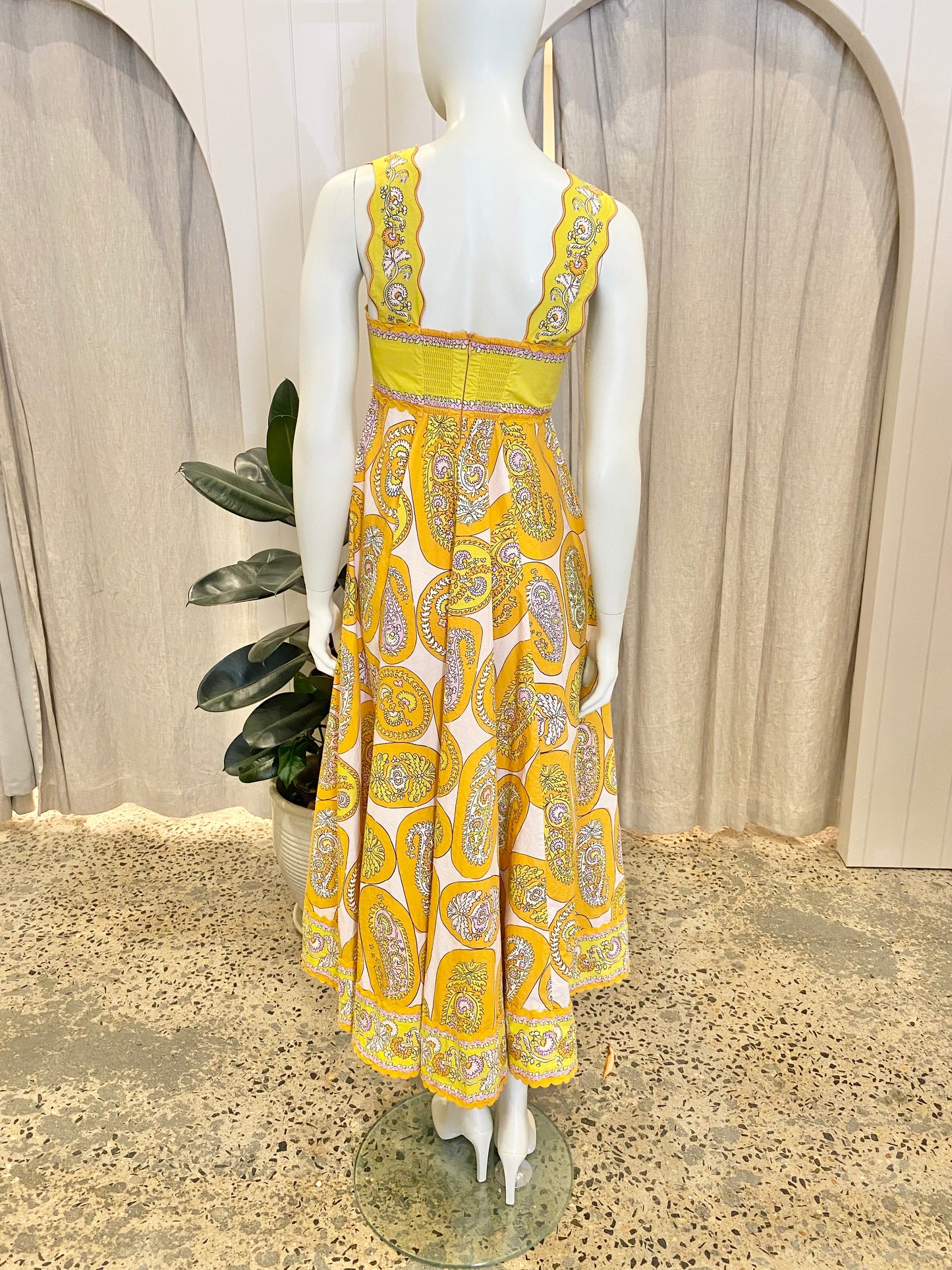 Alemais 'Diana' Orange Summer Cotton Dress - Size 8