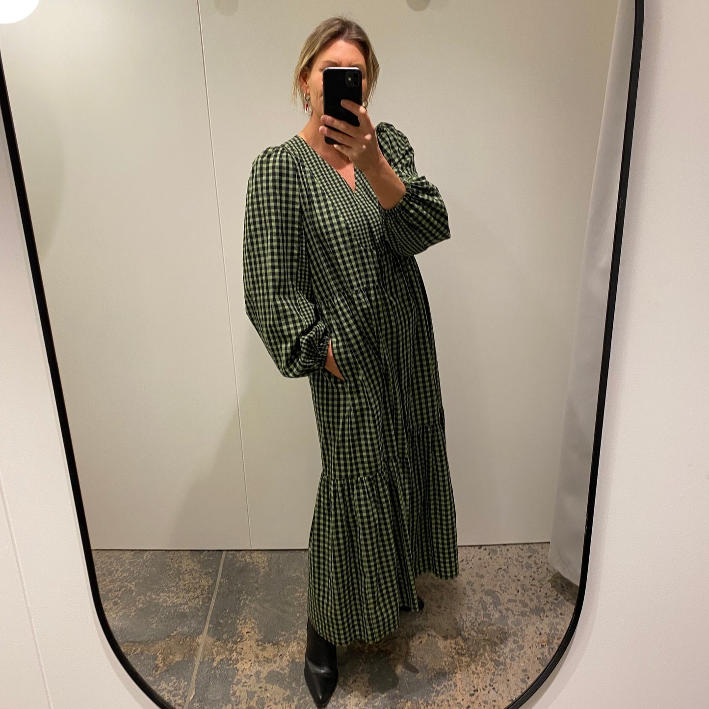 Morrison Gingham Midi Dress - Size 2 (12)