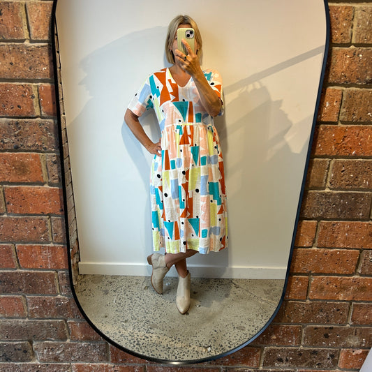 Gorman x Atelier Bingo Geometric Shaped midi dress - Size 10