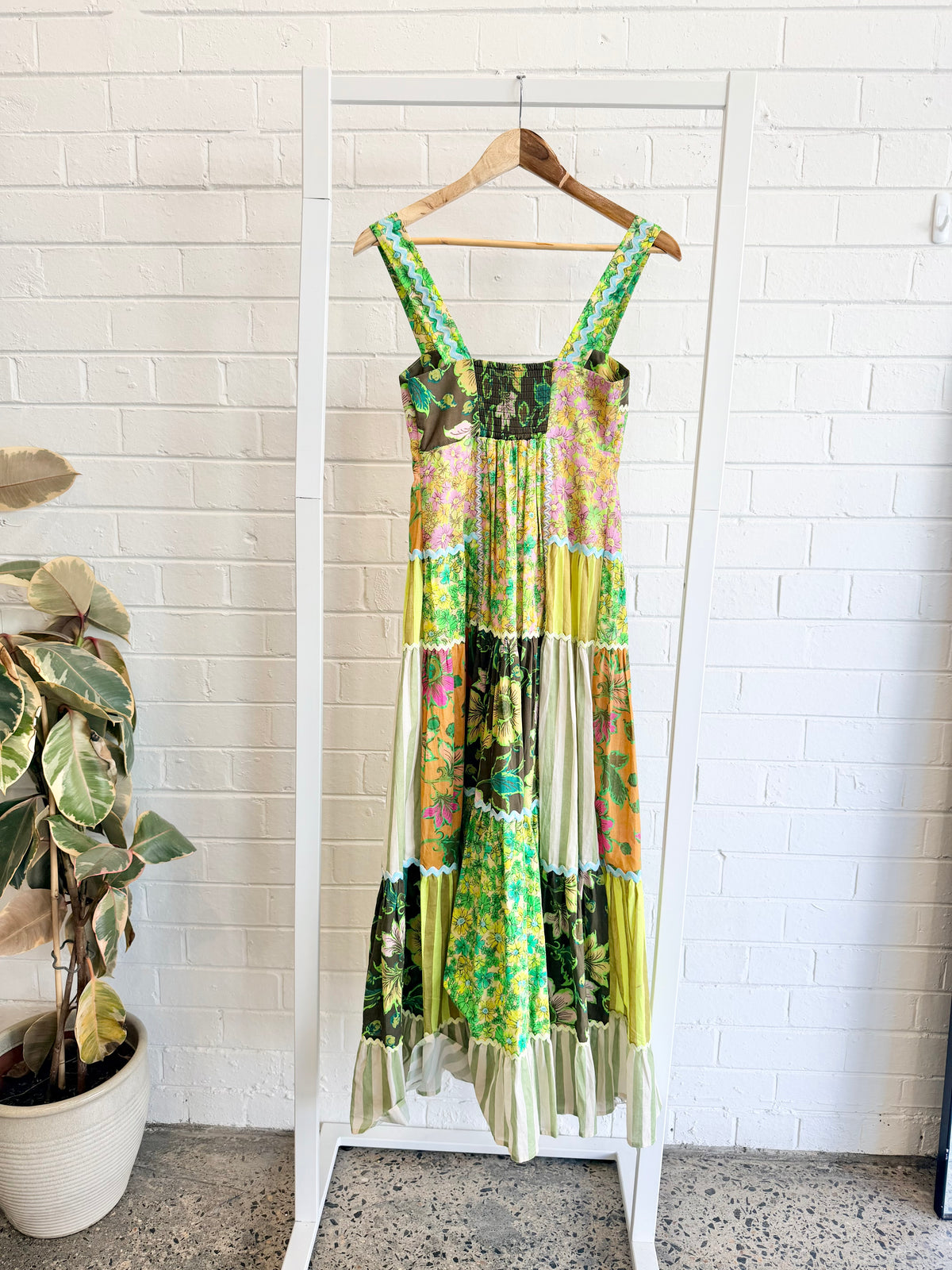 Alemais Green Winnie Spliced Midi Dress - Size 6