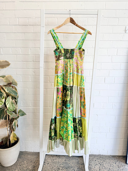 Alemais Green Winnie Spliced Midi Dress - Size 6