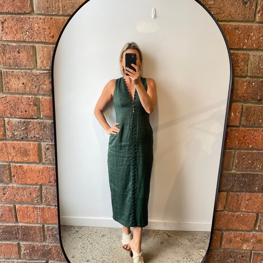 Joslin Olivia Ramie Midi Dress - Size 10