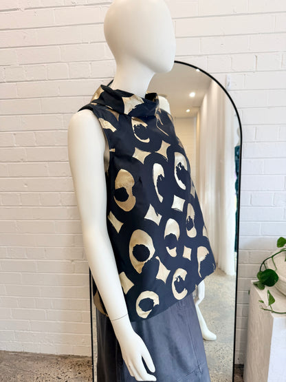 Marimekko Black and Gold Kissapollo Paita Shirt - Size 40 (12)