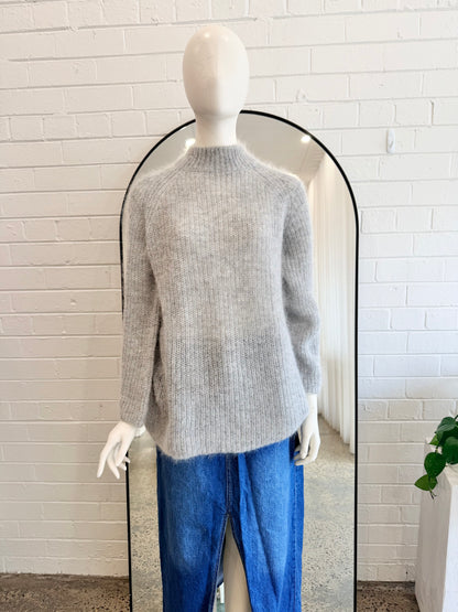 Cos Grey Mohair Blend Knit Jumper - Size S (10)