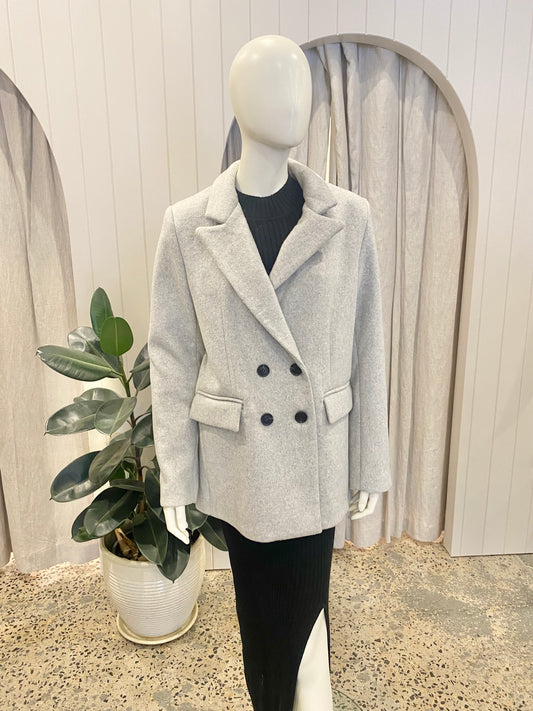 Ena Pelly Kati Wool Blazer in Grey - Size 12
