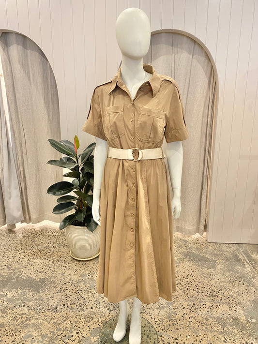 Country Road Camel Midi Dress - Size 10