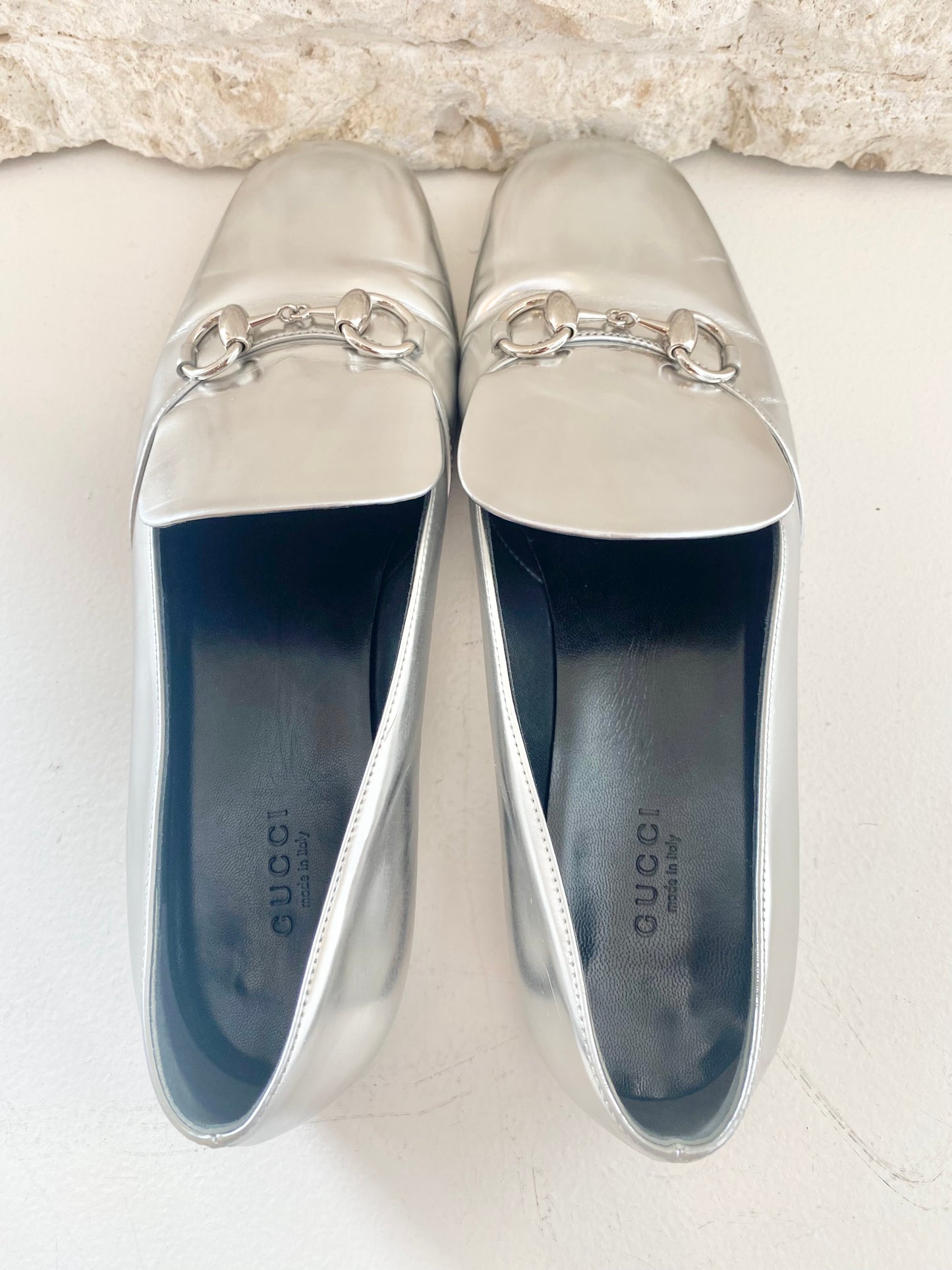 Gucci Jordaan Loafers (Silver) - Size 38