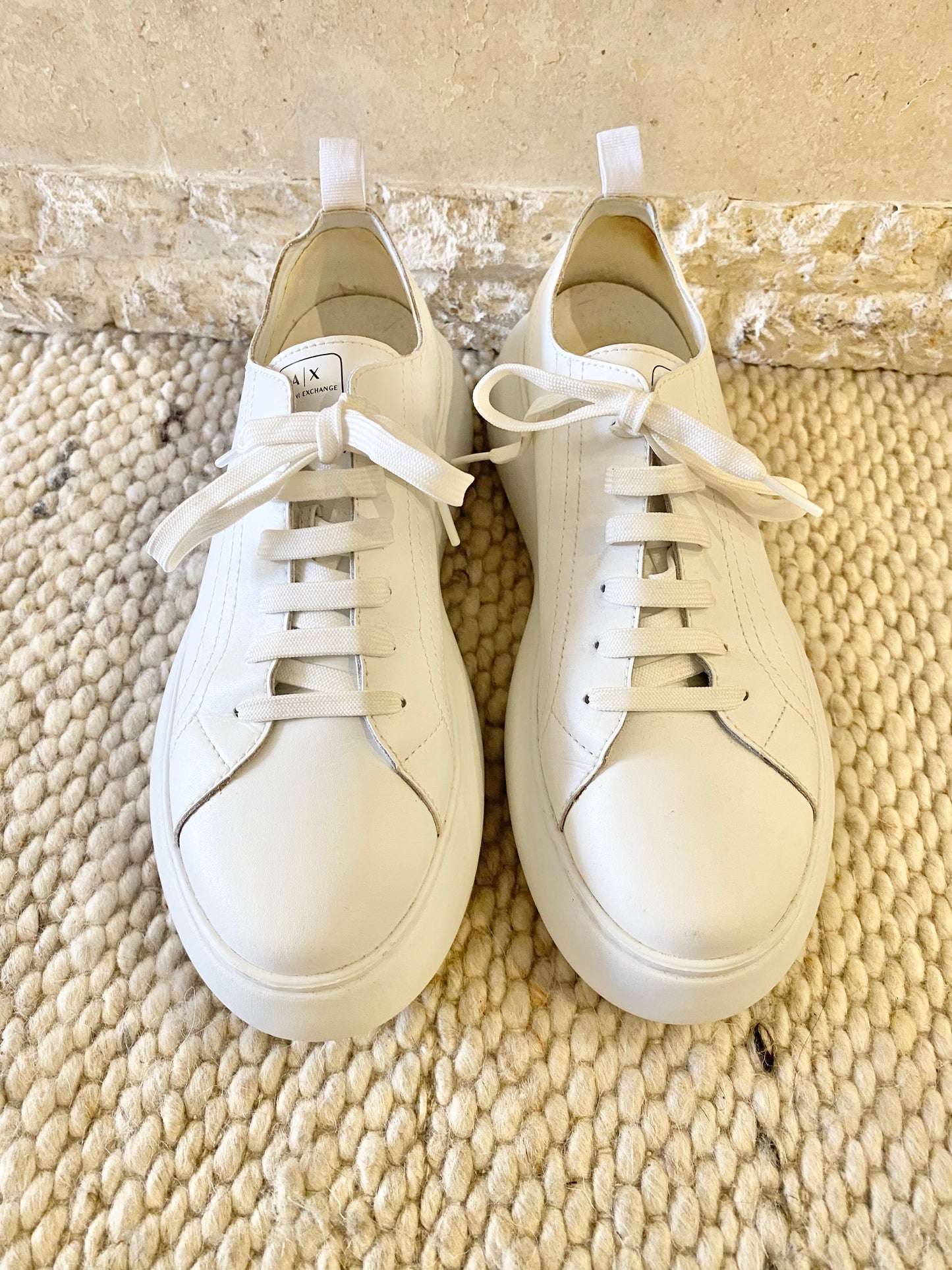Armani Exchange Platform Low Top Sneakers in White - Size 40