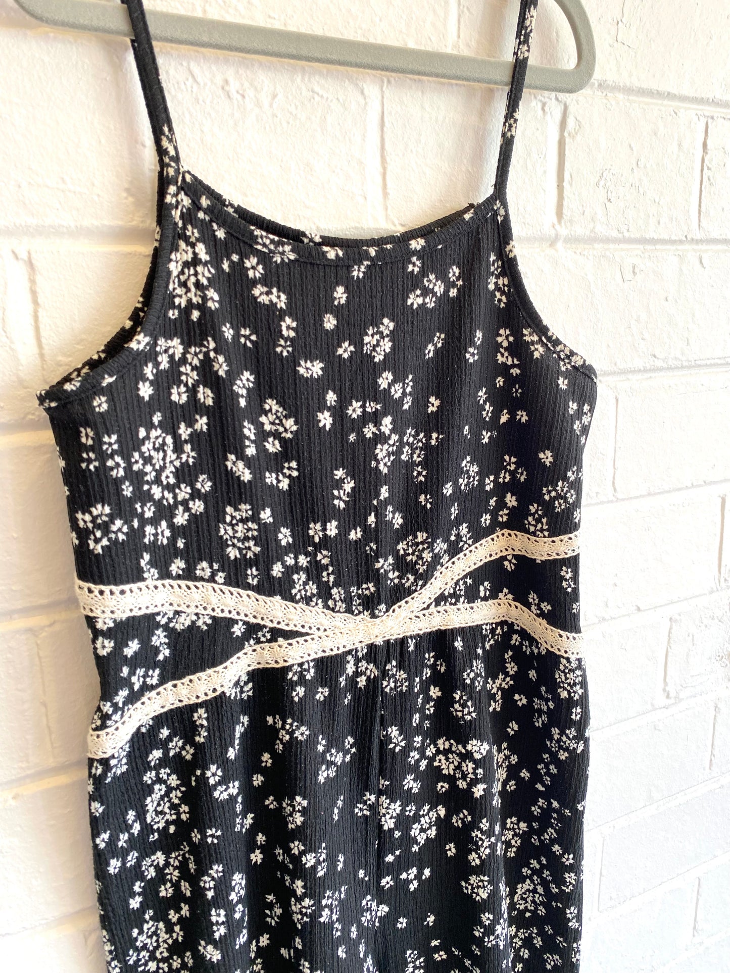 Zara Black floral jumpsuit - Size 10