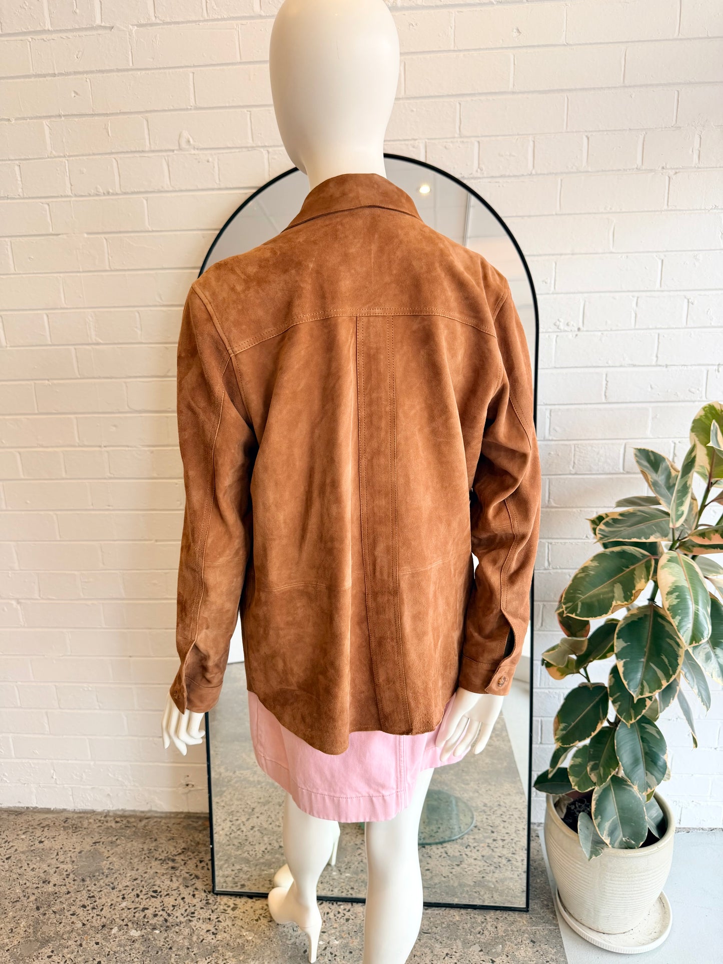 Sezane Camel Suede Will Jacket - Size M