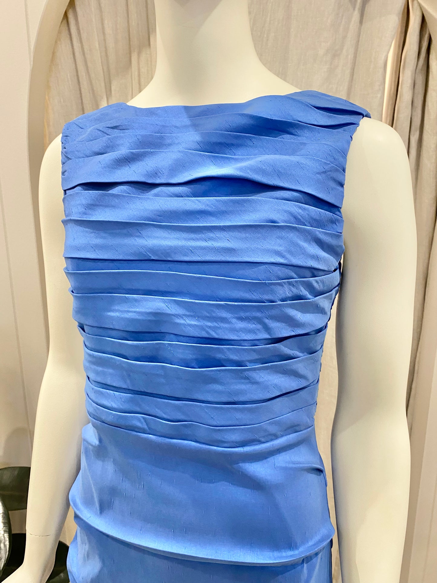 Rachel Gilbert Adela Ruched Blue Dress - Size 2 (10)