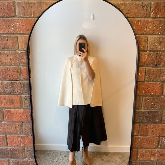 David Lawrence Cream Felt Cape - Size 12