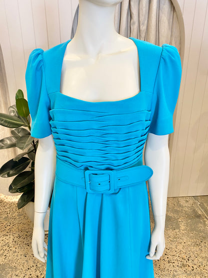 Rebecca Vallance Blue Ella Short Sleeve Midi BNWT - Size 12