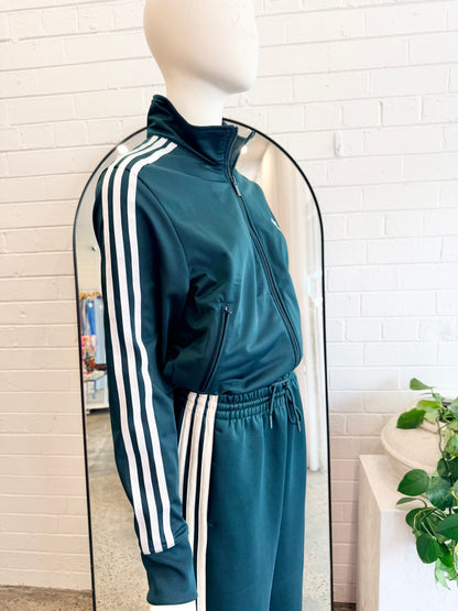 Adidas Dark Green Adicolour Classic Firebird Track Top - Size Small (8-10)