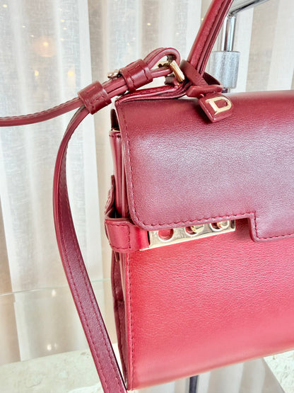 Delvaux Tempete Prune Leather Small Satchel Bag