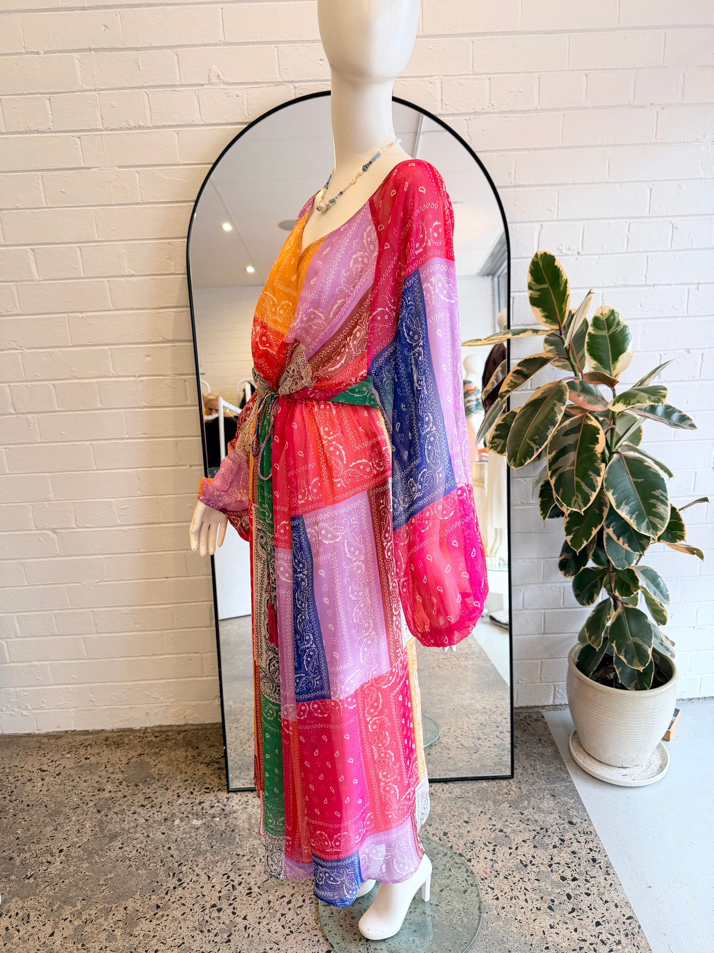 Never Fully Dressed Patchwork Maxi Dress - Size 14