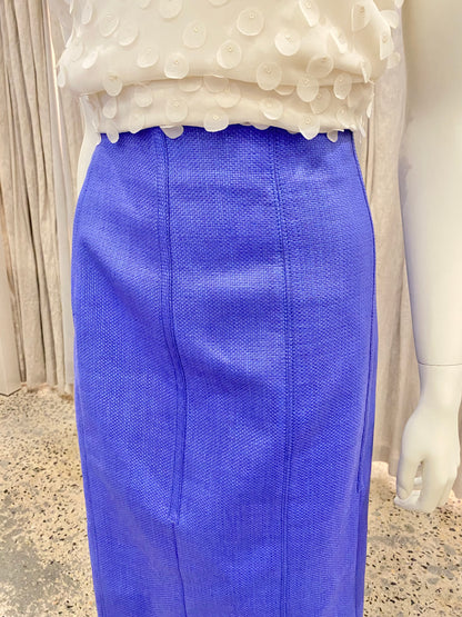 Country Road Cornflower Basket Weave Midi Skirt - Size 8