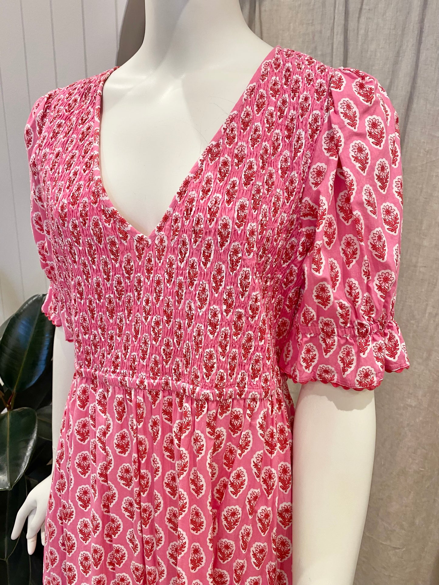Pink City Prints Pink Maxi Dress - Size L
