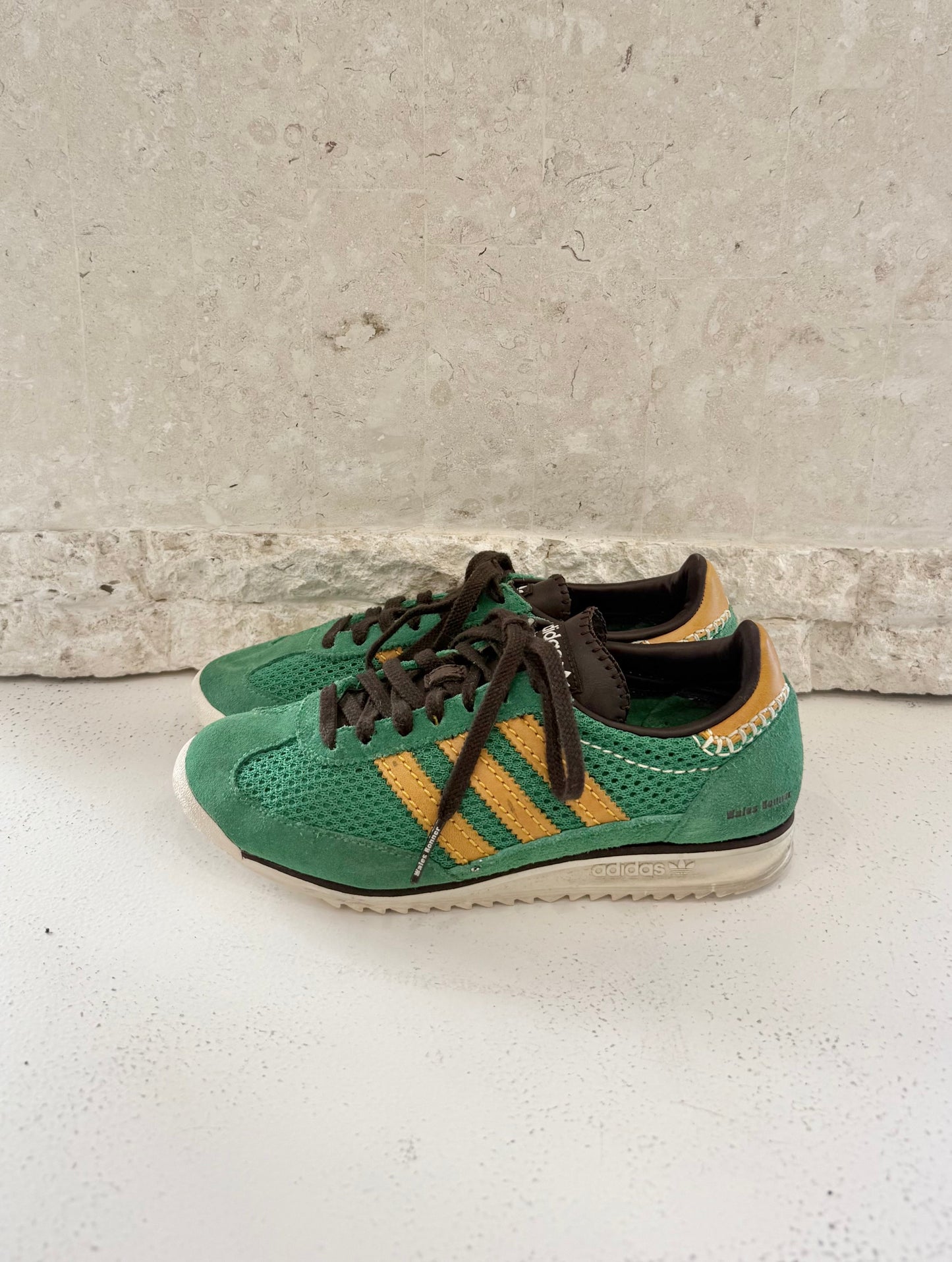 Adidas x Wales Bonner SL72 Knit Sneakers in Green/Orange - Size UK6 EU 39 1/3