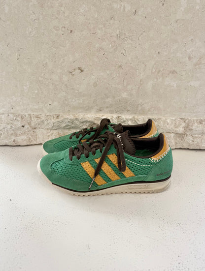 Adidas x Wales Bonner SL72 Knit Sneakers in Green/Orange - Size UK6 EU 39 1/3