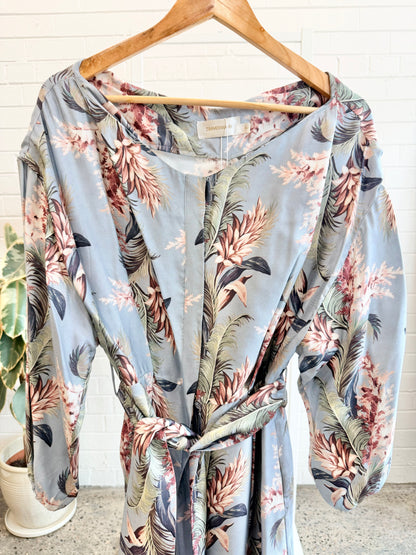 Zimmermann Floral Tie Front Midi Dress - Size 2 (10 - 12)