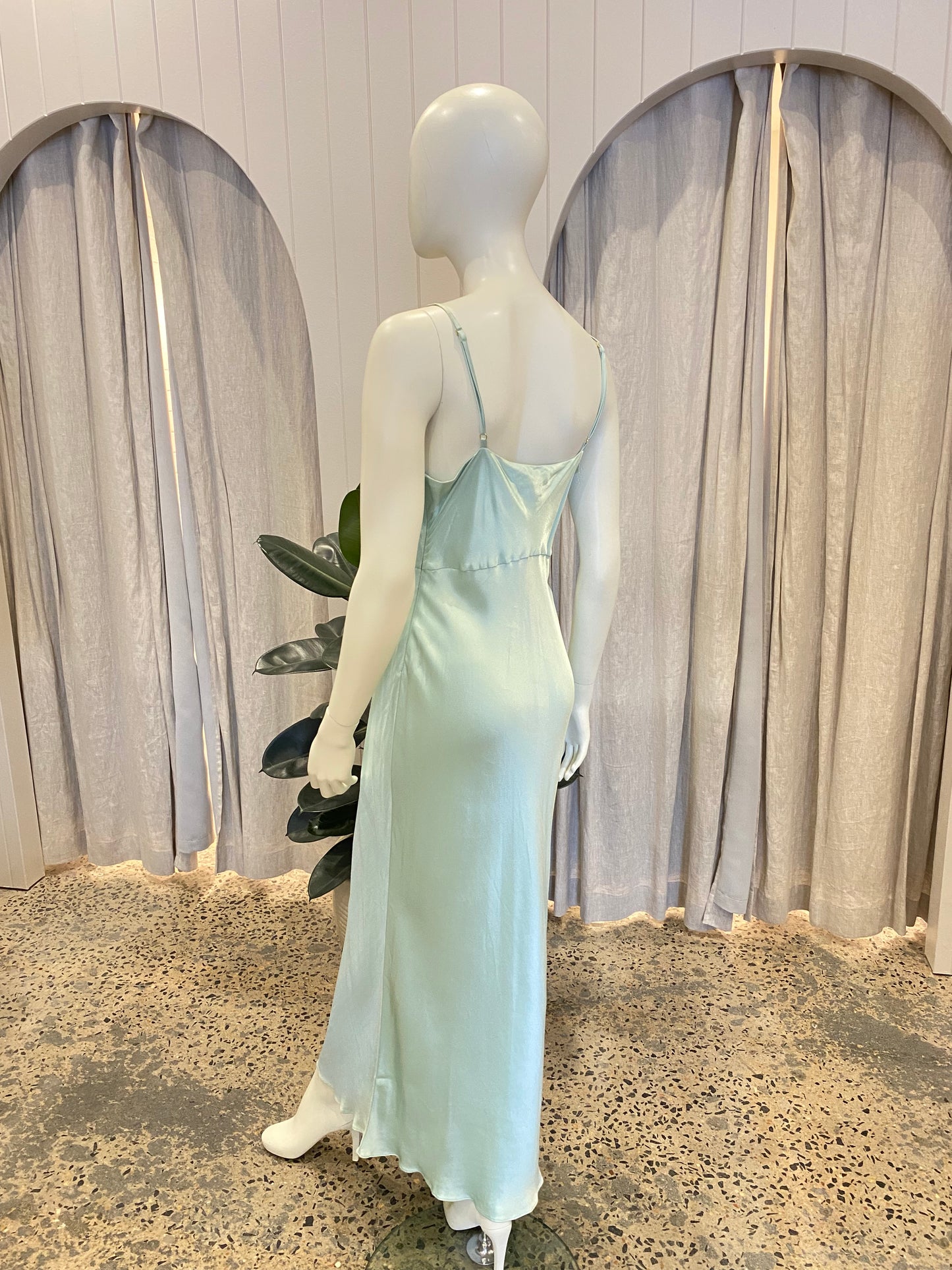 Shona Joy Jefferson Ruched Bias Midi Dress Mint - Size 14