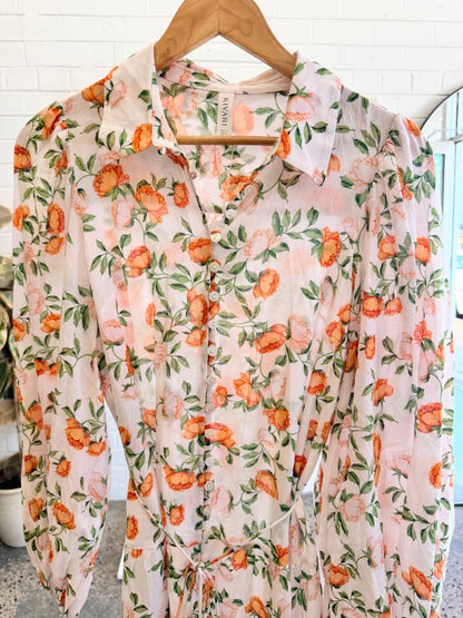 Kivari Floral Shirt Maxi Dress - Size 12
