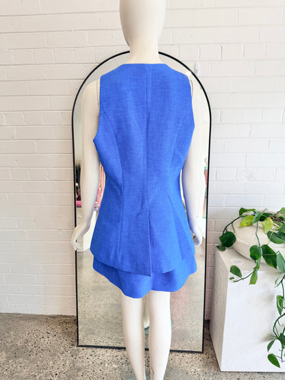 Sheike Colbalt Blue Mini Skirt and Vest - Size 12