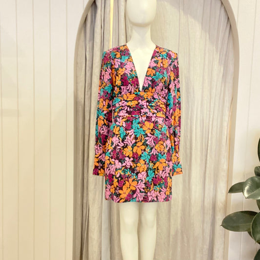 Rebecca Vallance Le Marais V-neck Mini Dress - Size 10