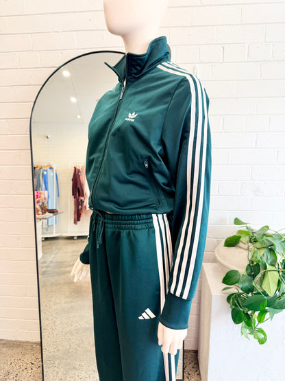 Adidas Dark Green Adicolour Classic Firebird Track Top - Size Small (8-10)